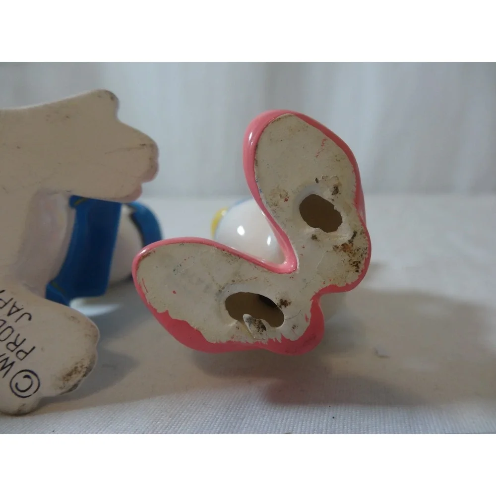 Vintage Donald and Daisy Duck Ceramic Figurines, Walt Disney Productions Japan